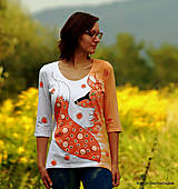Topy, tričká, tielka - Dámske tričko batikované a maľované SKROŤ SI MA - 5739877_