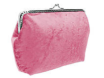 Dámská růžová kabelka zamatová  04703A