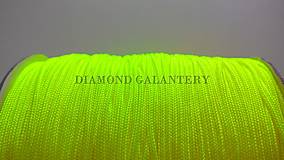 Galantéria - Shamballa šnúrka nylonová 1,5 mm - neonovo žltá - 5750975_