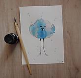 Kresby - Modrý metalický vtáčik II. - 5750307_