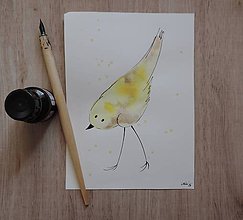 Kresby - Žltý metalický vtáčik 2. - 5750291_