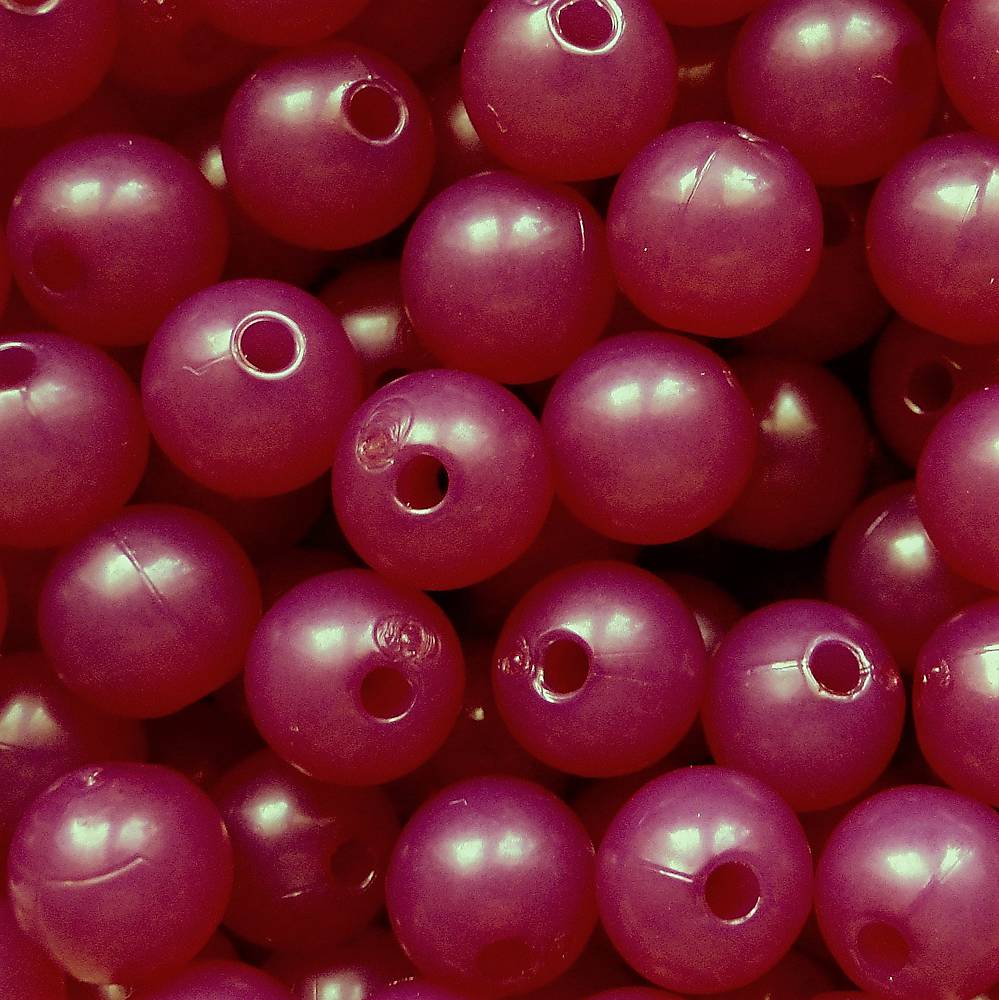 Korálky MILK plast 10mm (cyklámen-10ks)