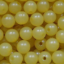 Korálky - Korálky MILK plast 10mm (žltá-10ks) - 5755820_