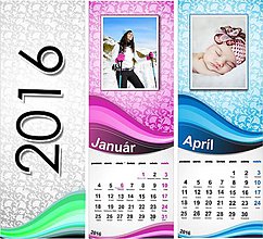 Papiernictvo - úzky osobný kalendár s fotkami - 5759039_