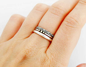 Prstene - 925/1000 sada strieborných prsteňov - 5765866_
