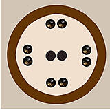 12mm Našívacie kamienky kruhové povrch 8lupienkový do špicata (hnedé)