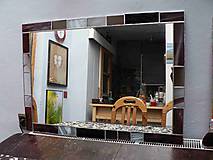 Zrkadlá - Velké tiffany zrcadlo fialkové,80x55 cm - 5771386_
