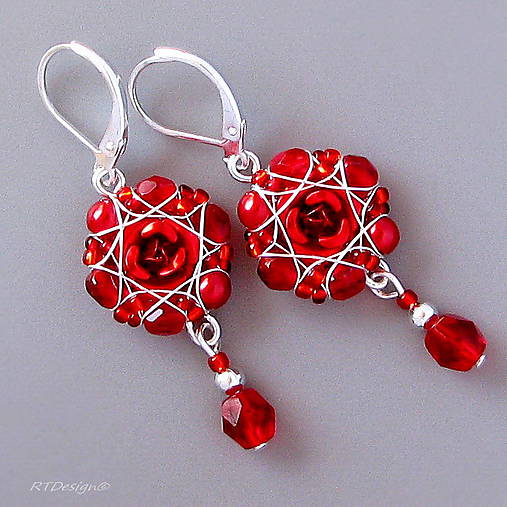 Náušnice - Náušničky KRÁLOVNA RŮŽÍ... - 5776412_