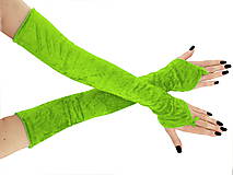 Rukavice - Dlhé spoločenské rukavice zamatové zelené opera 0965E - 5779852_