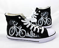 Ponožky, pančuchy, obuv - čierne s bicyklom - 5777861_