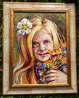 Obrazy - Dievča s kvetmi 2015 - 5779480_