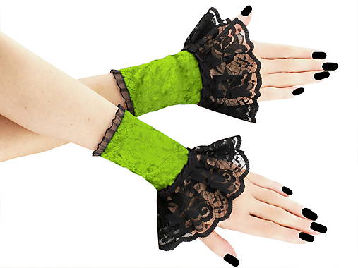 Spoločenské zametové rukavice čierno zelené 4F