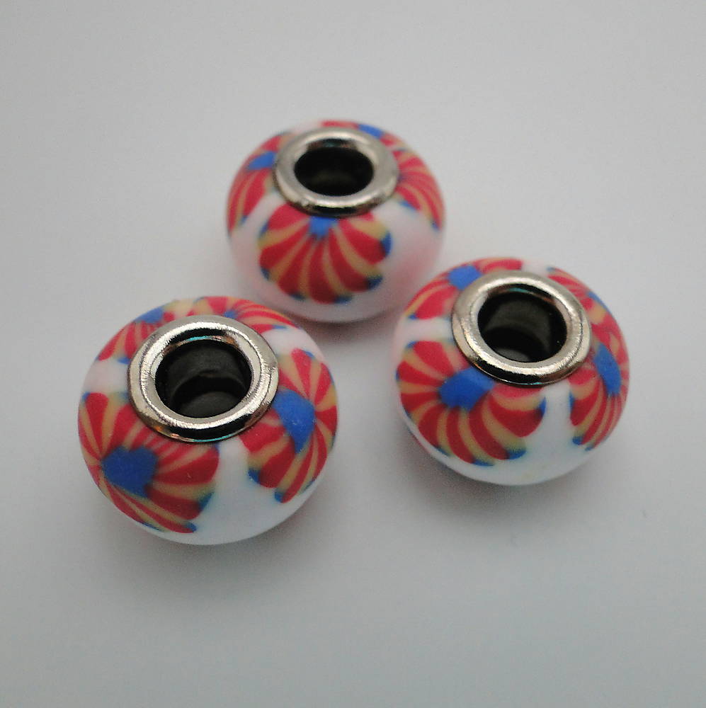 Pandora FIMO 16x10mm-1ks (b/červená)