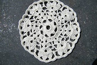 Úžitkový textil - Biely háčkovaný kruh - 5790107_