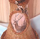Dekorácie - Pletená váza s poľovníckym motívom - 5791503_
