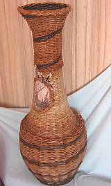 Dekorácie - Pletená váza s poľovníckym motívom - 5791505_