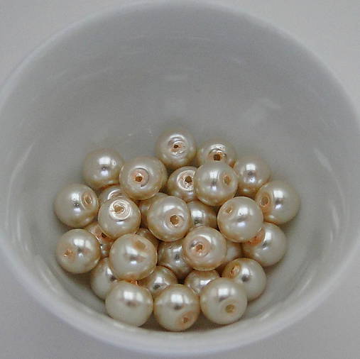 Voskované perly 6mm-30ks (béžová svetlá)