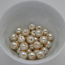 Korálky - Voskované perly 6mm-30ks (béžová svetlá) - 5793618_