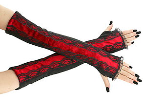 Rukavice - Bezprsté  fleece rukavice čierno červené 1Z - 5799060_