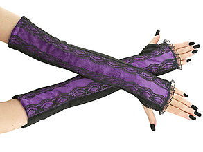Rukavice - Bezprsté  fleece rukavice čierno fialové 2Z - 5799110_