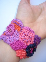 Náramky - FREEFORM crochet náramok Bohemian style - 5806735_