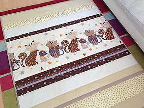 Úžitkový textil - Hnedé mačičky - 5808241_