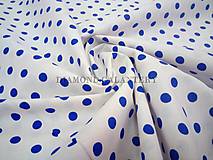 Textil - Bavlna bodky modré - 5811340_