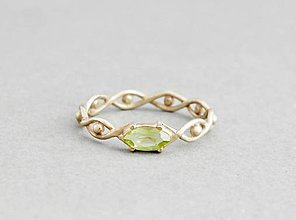 Prstene - 585/14k zlaty prsteň s olivínom - 5813369_