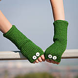 Zelené rukavice bez prstov
