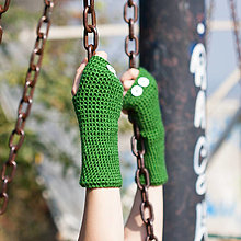 Rukavice - Zelené rukavice bez prstov - 5819918_