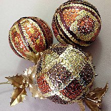 Dekorácie - Sada vánočních ozdob - zlato-hnědá - 5818594_