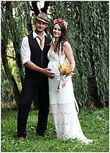 Šaty - vílovské svadobné šatky /v maslovo bielej - 5823465_