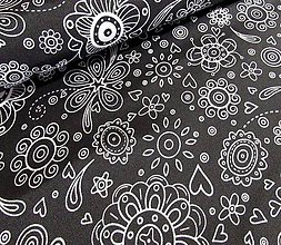 Detský textil - Nepremokavá čierne ornamenty - 5827198_