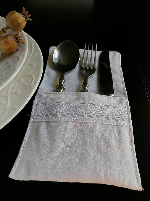 Úžitkový textil - Púzdro na príbor White Madness - 5826053_