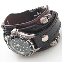 Náramky - Gothic hodinky hnedo čierne - 5831163_