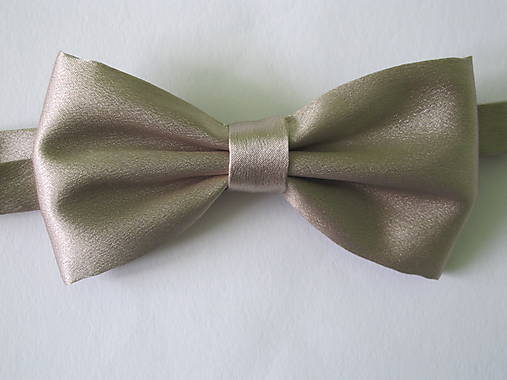 Pánske doplnky - Pánsky motýlik -béžová elegancia - 5837028_