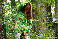 Mikiny - Dámska mikina s kapucou batikovaná a maľovaná STROMULIENKA - 5834855_