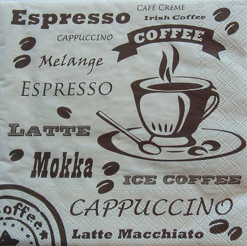  - S466 - Servítky - mokka, coffee, cappuccino - 5853101_