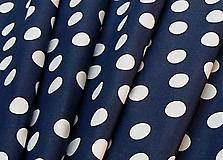 Detský textil - Vzor 95 - modrá s veľkými bielymi bodkami - 5853762_