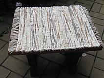Úžitkový textil - Ručne tkaný podsedák, béžový mix, 40 x 40 cm - 5856285_