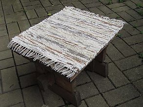 Úžitkový textil - Ručne tkaný podsedák, béžový mix, 40 x 40 cm - 5856287_