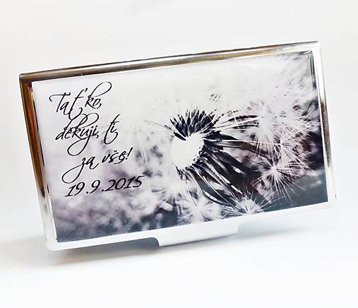 Úložné priestory & Organizácia - púzdro na vizitky Odkvetlá púpava - 5858319_