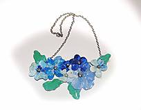 Náhrdelníky - blue flowers -kvetinový náhrdelník - 5864630_
