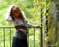 Topy, tričká, tielka - Dámske tričko batikované a maľované JARABINKA - 5861606_
