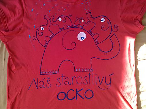 Maľované pánske tričko pre starostlivého ocka (s menami)