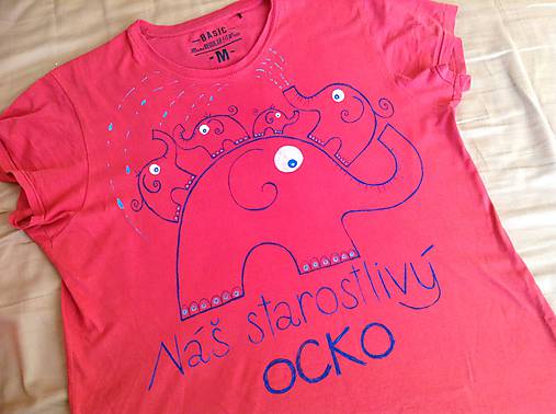 Maľované pánske tričko pre starostlivého ocka (s menami)