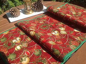 Úžitkový textil - Vianočná štóla - Zlaté ozdoby II. - - 5866195_