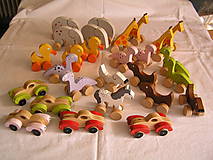 Hračky - Drevené zvieratko na kolieskach, autíčko, rôzne druhy - 5874853_
