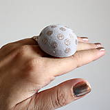Prstene - Mushroom button ring - oversize prsteň z buttonu ručne maľovaný - 5877867_