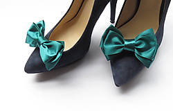 Ponožky, pančuchy, obuv - Smaragdové klipy na topánky - 5879500_